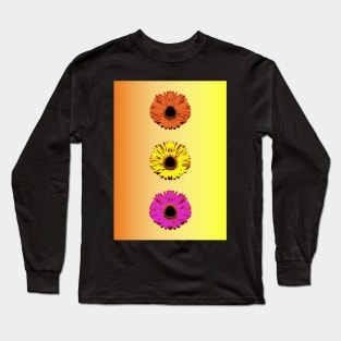 Sunflowers, electric orange, yellow pink Long Sleeve T-Shirt